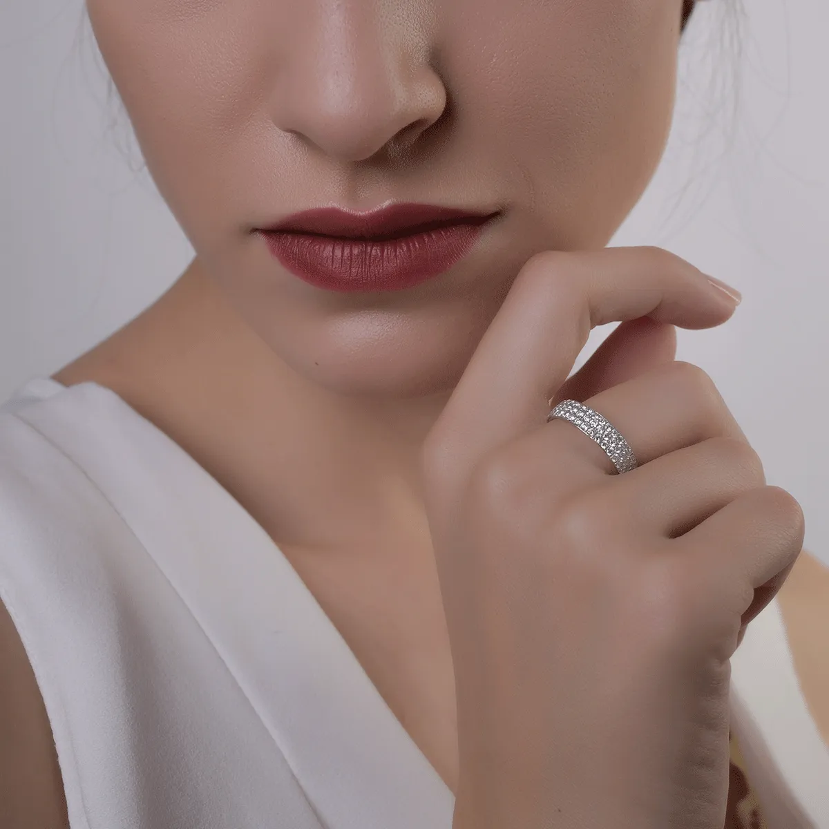 Inel din aur alb cu diamante de 0.85ct