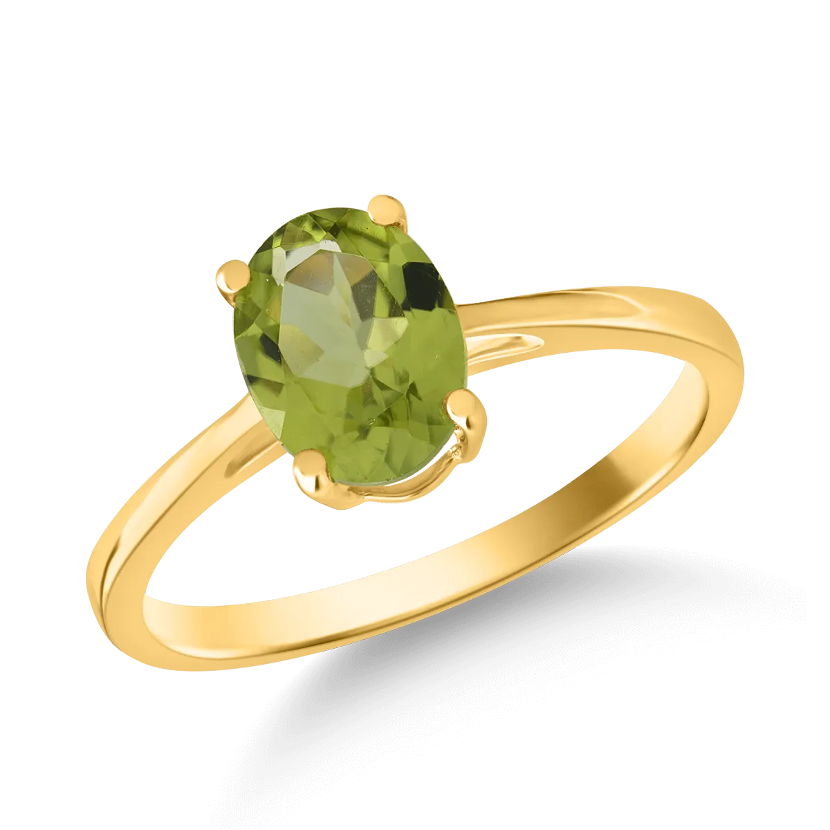 14K yellow gold ring with 1.2ct peridot