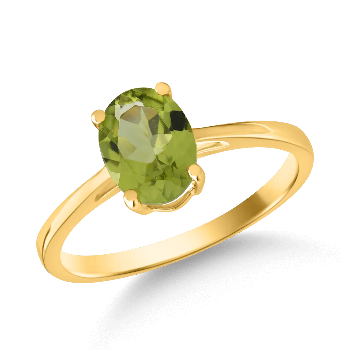 14 k sárga arany gyűrű 1.2ct peridot