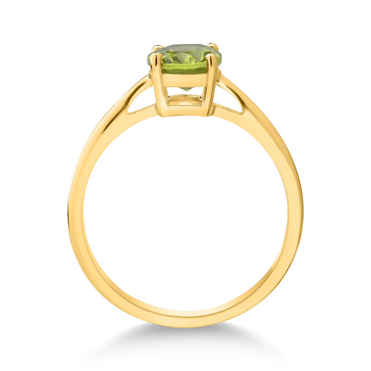 14K yellow gold ring with 1.2ct peridot
