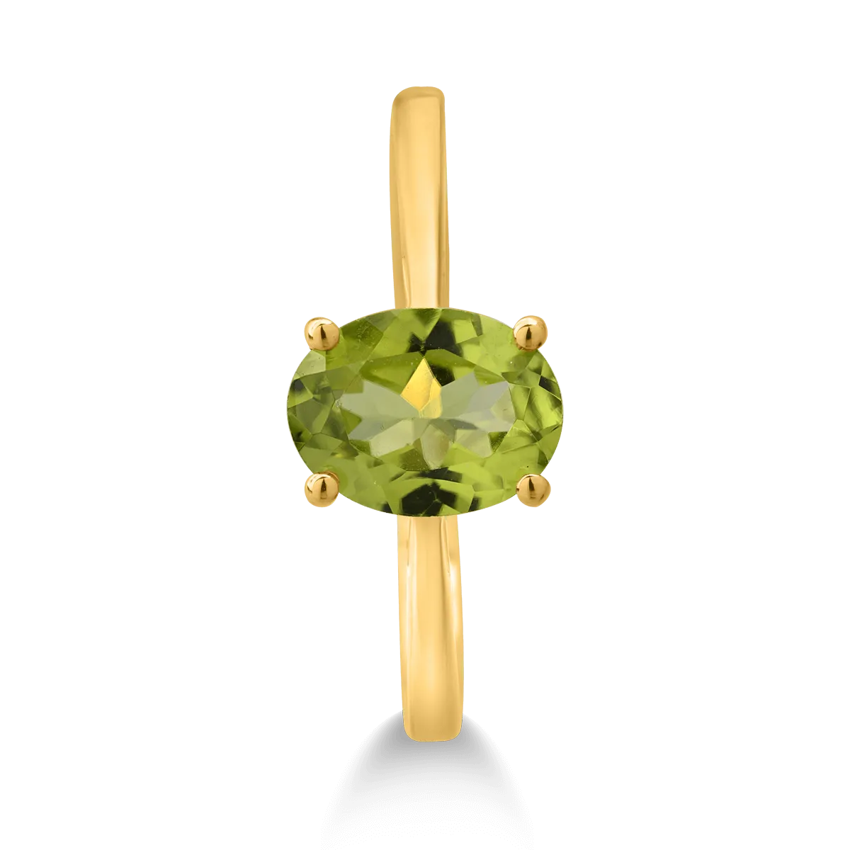 14K yellow gold ring with 1.2ct peridot