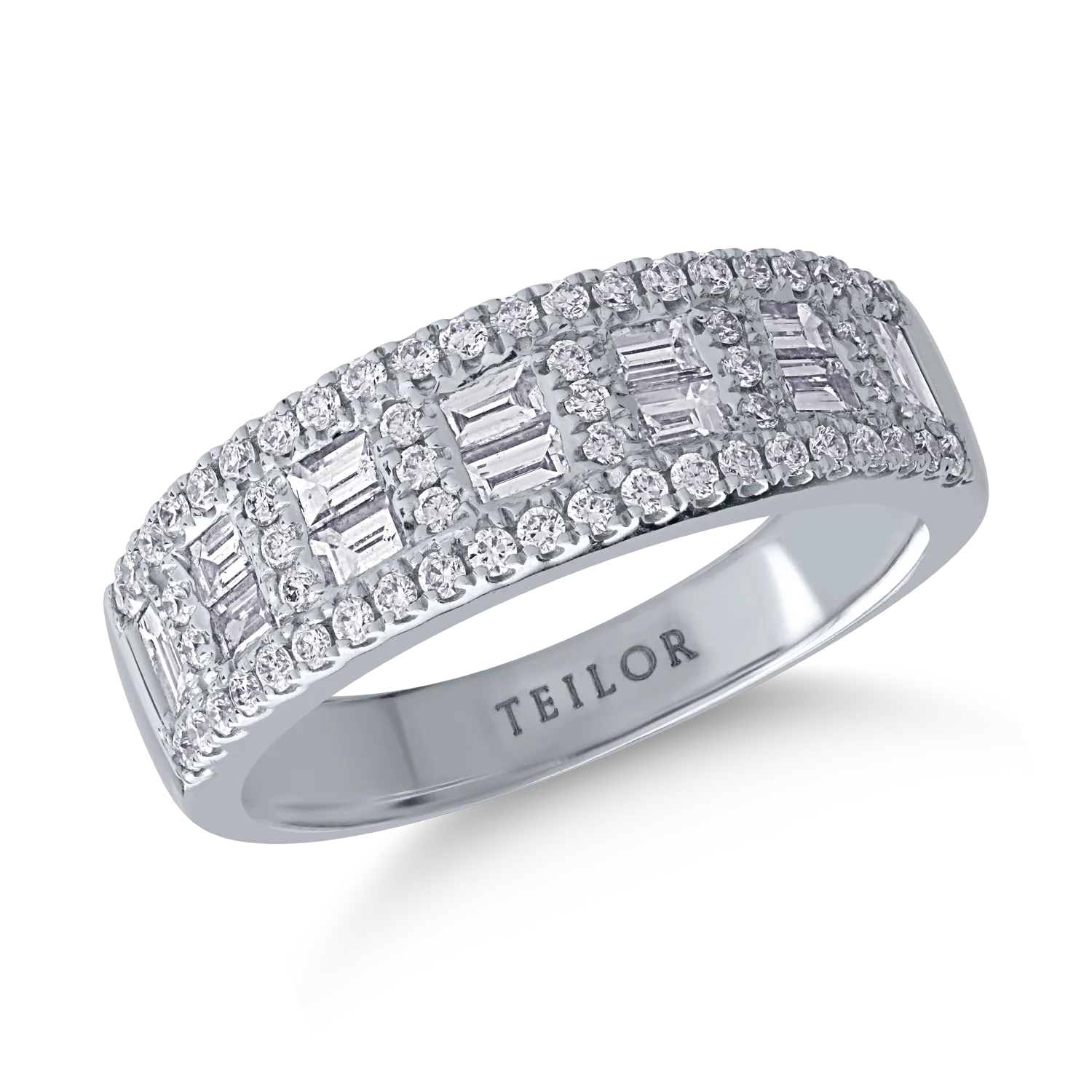 14K white gold ring with 0.98ct diamonds