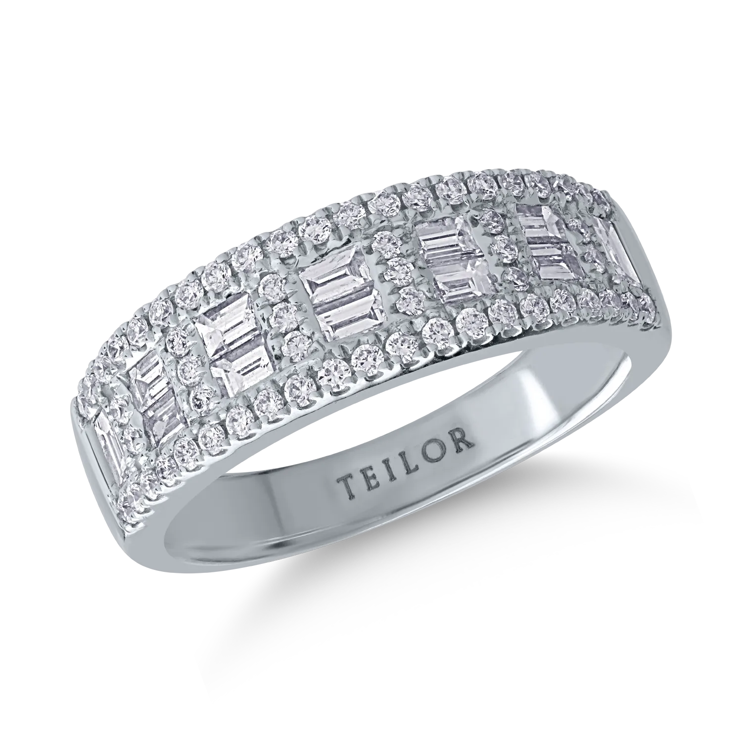 Inel din aur alb de 14K cu diamante de 0.98ct-107108