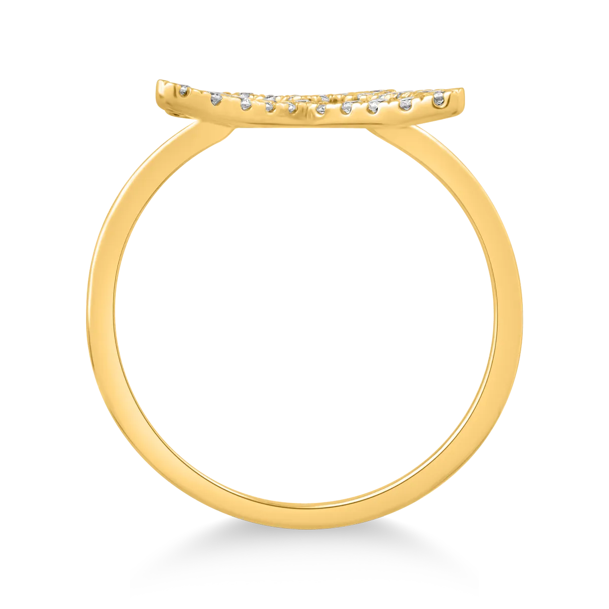 18 karátos sárga arany gyűrű 0.166 karátos gyémántokkal