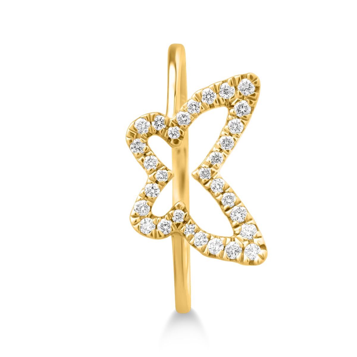 18K yellow gold ring with 0.166ct diamonds