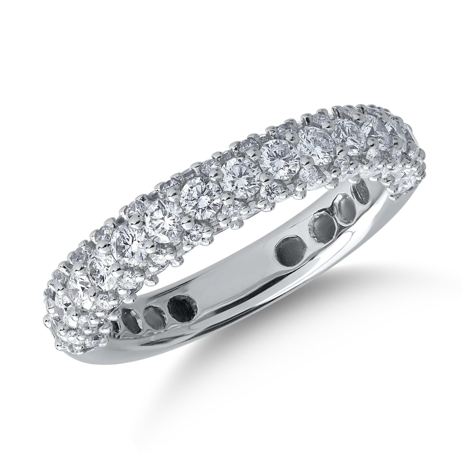 18K white gold ring with 1.57ct diamonds