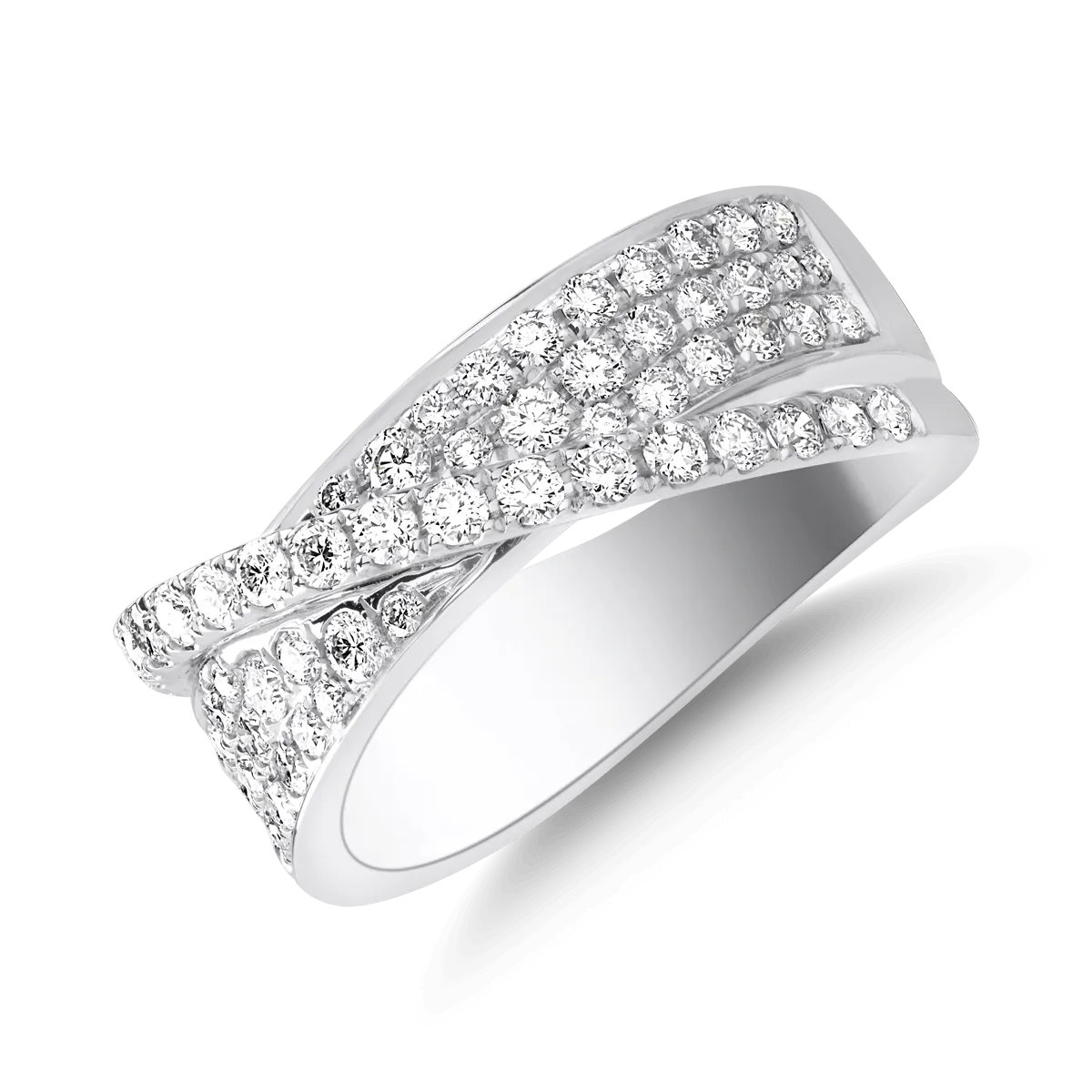 Пръстен от бяло злато 18K с диаманти 0.94ct