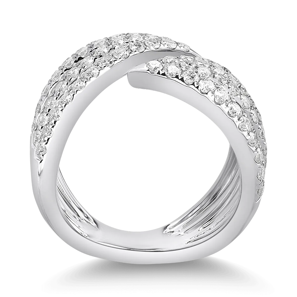 18K white gold ring with diamonds of 1.55ct