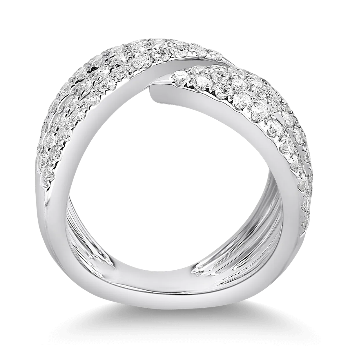 Inel din aur alb de 18K cu diamante de 1.55ct