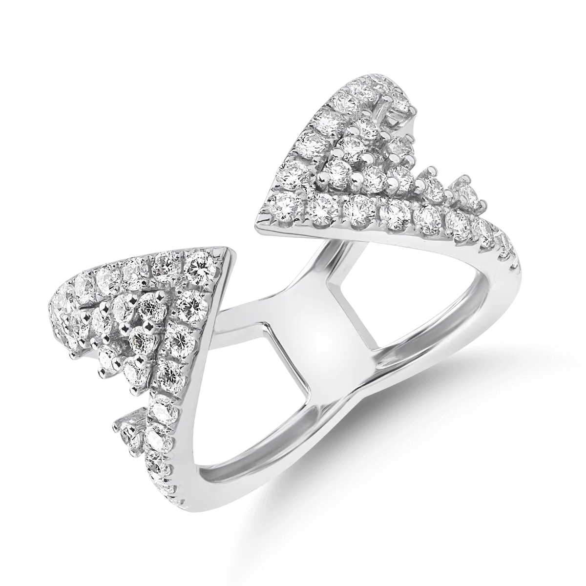 18K white gold ring with diamonds of 0.88ct