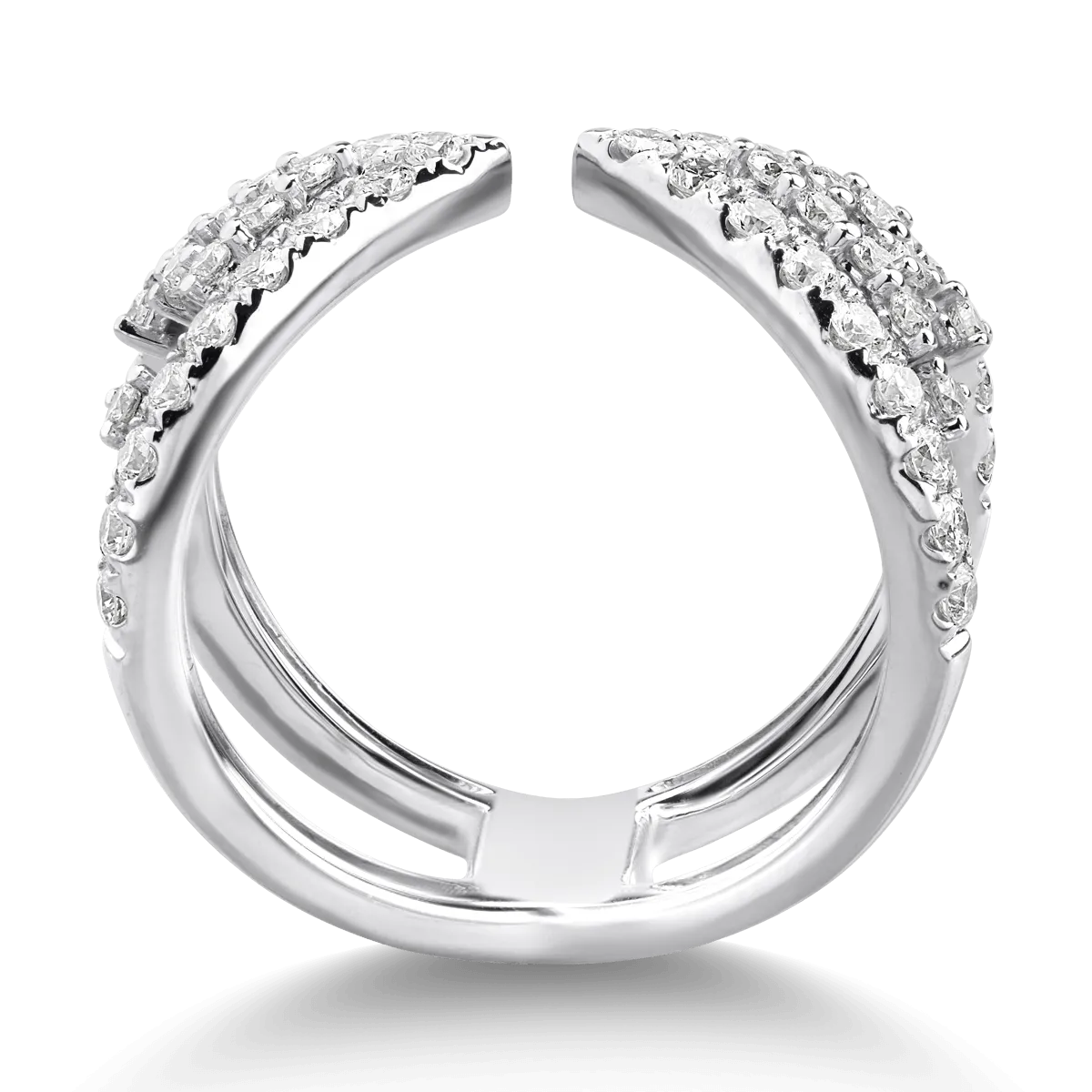 Inel din aur alb cu diamante de 0.88ct - imagine 2