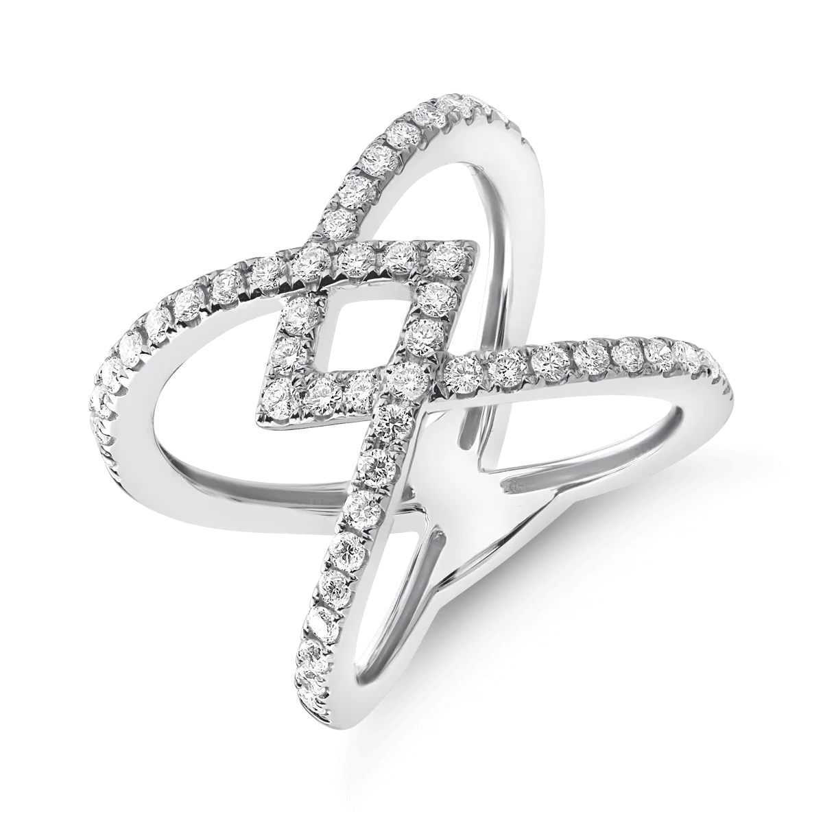 18K white gold ring with diamonds of 0.81ct