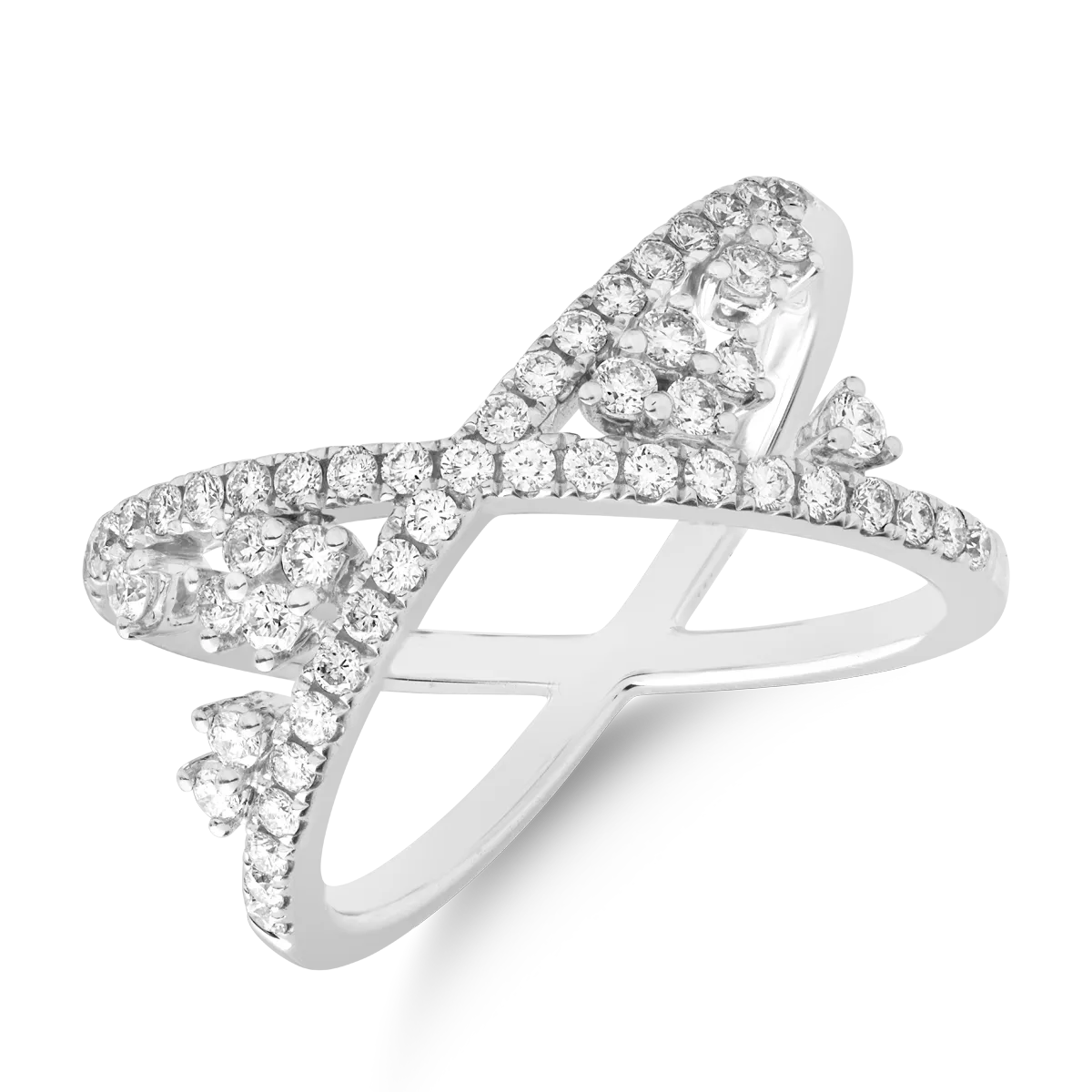 18k fehér arany gyűrű gyémántokkal 0.67ct