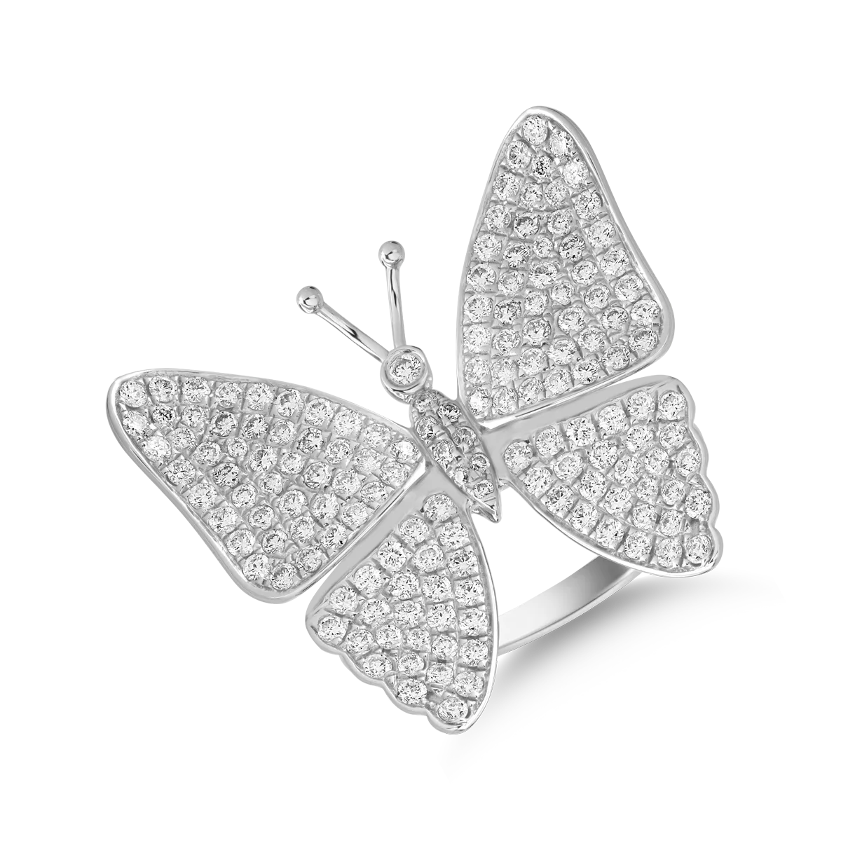 Teilor Inel cu fluture din aur alb cu diamante de 1.4ct