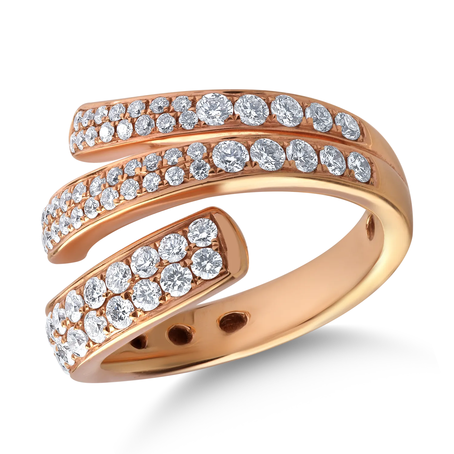 18K rózsaszín arany gyűrű 1.18K gyémántokkal