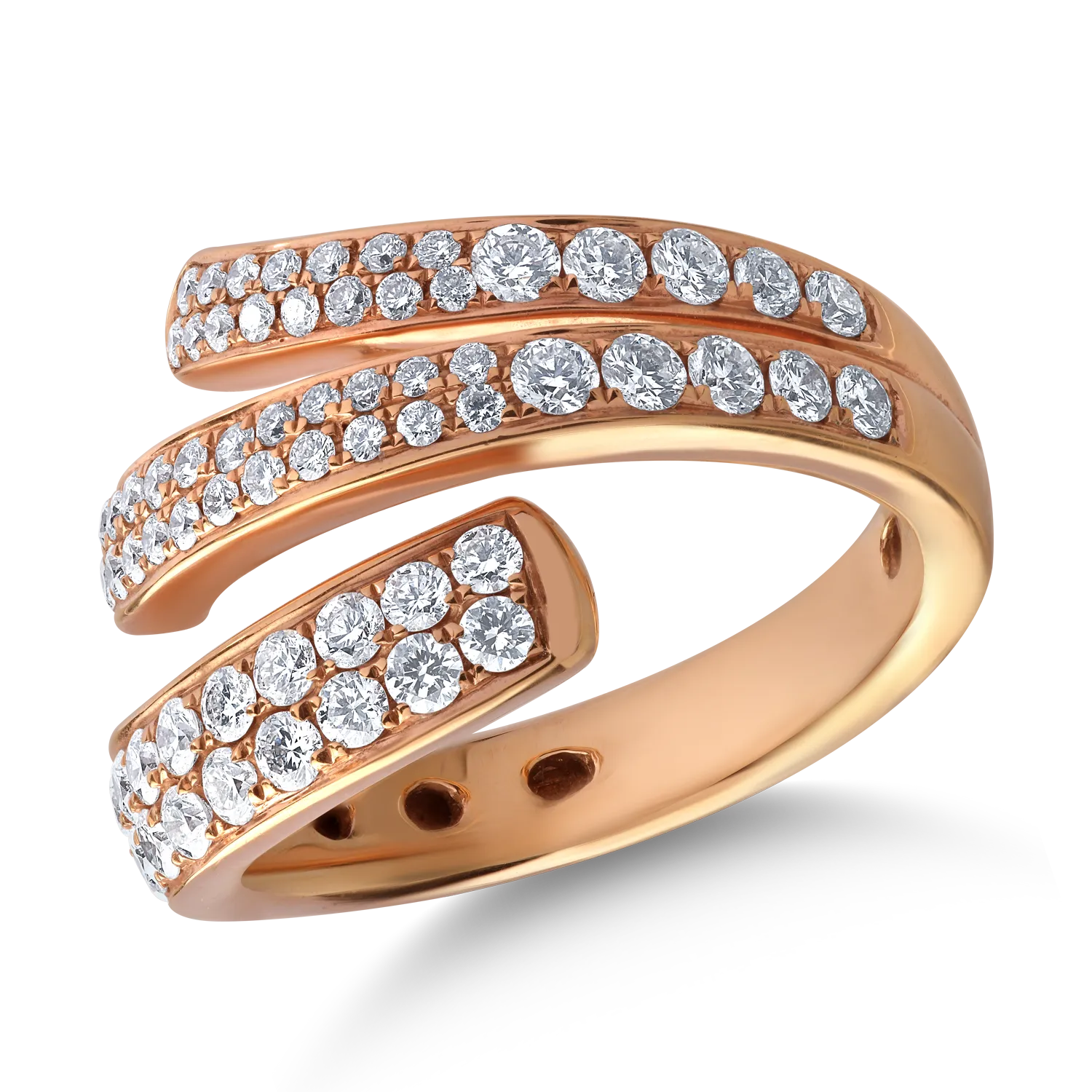 18K rose gold ring with 1.18ct diamonds