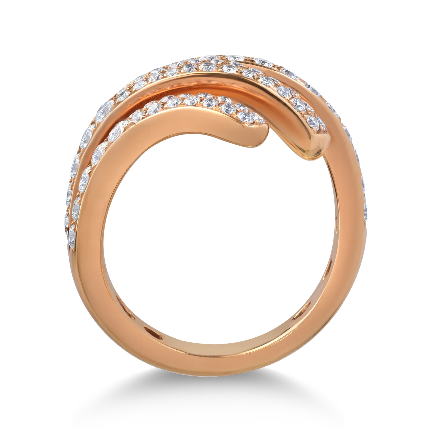 Пръстен от розово злато 18K с диаманти 1.18ct
