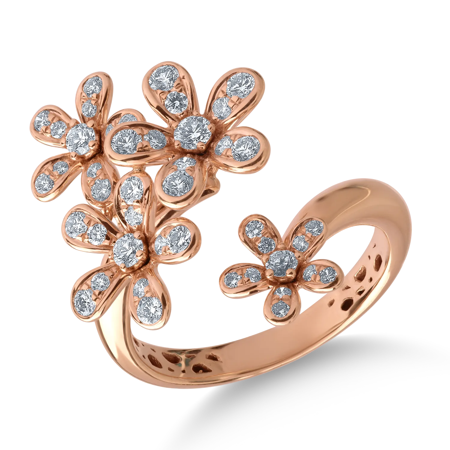 18K rose gold ring with 0.67ct diamonds