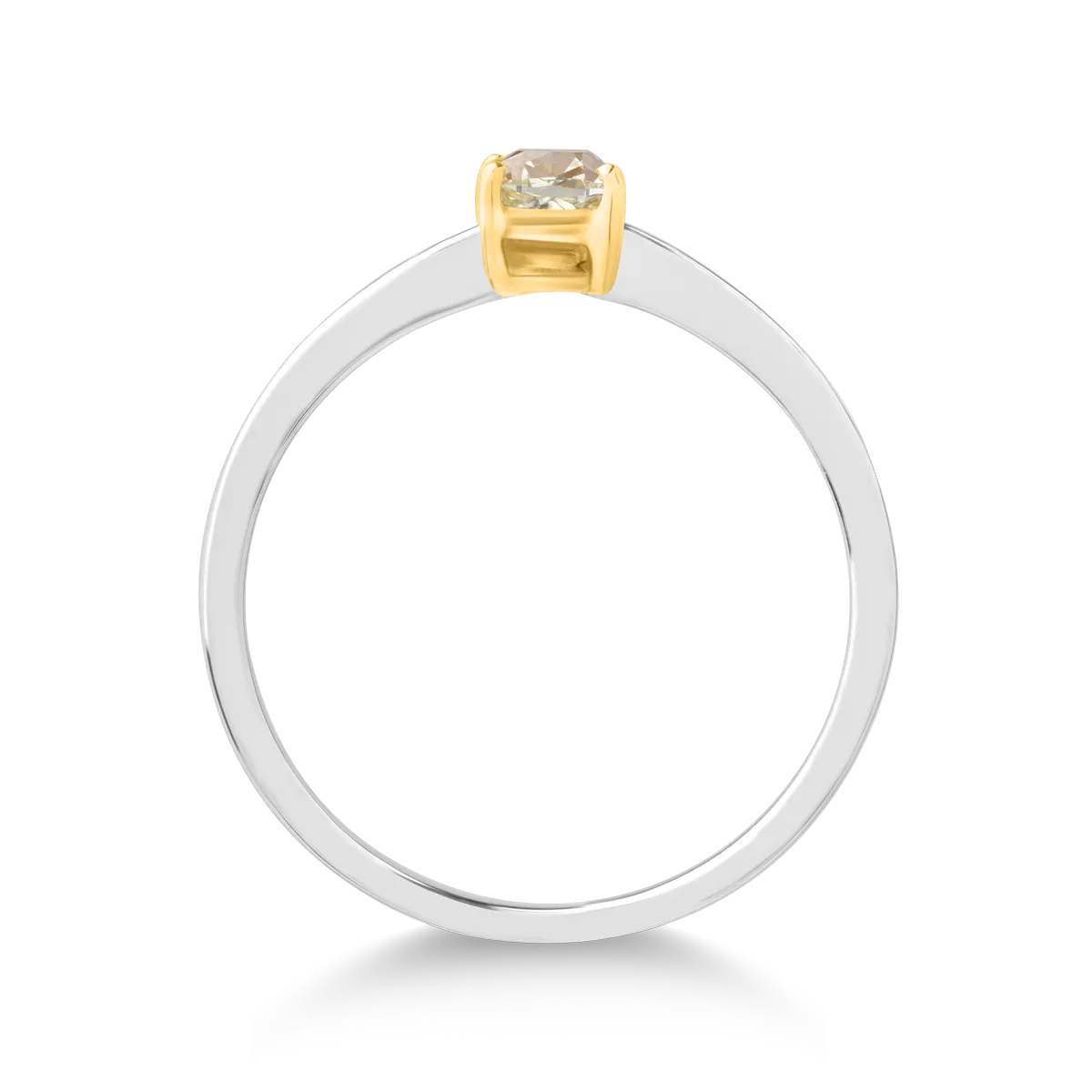 Pierścionek z 18K białego złota z 0.32ct brązowym diamentem