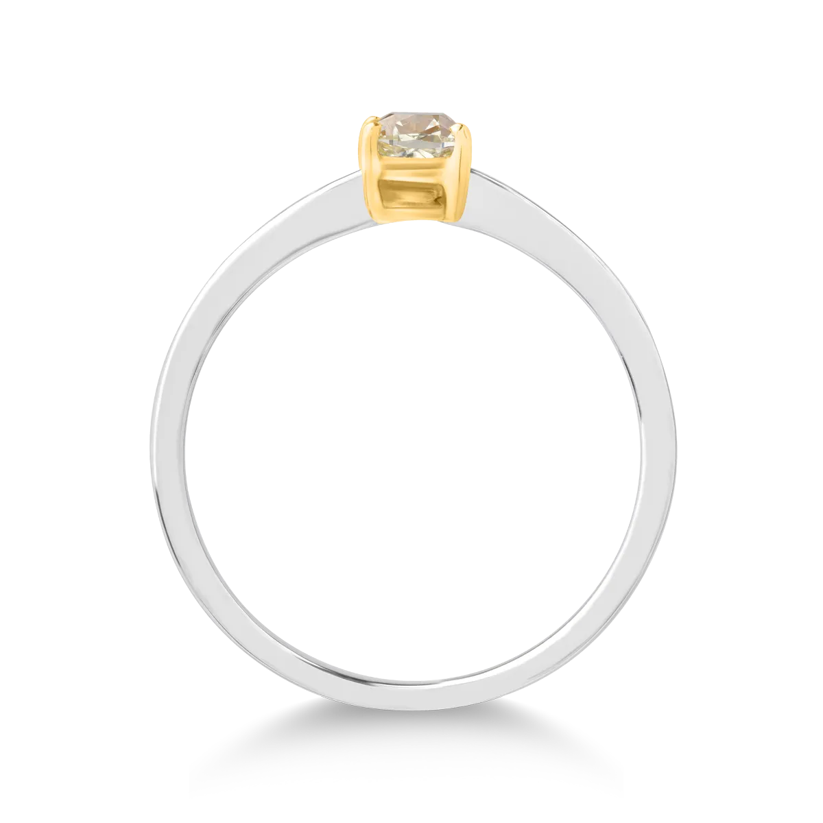 Inel din aur alb de 18K cu diamant maro de 0.32ct