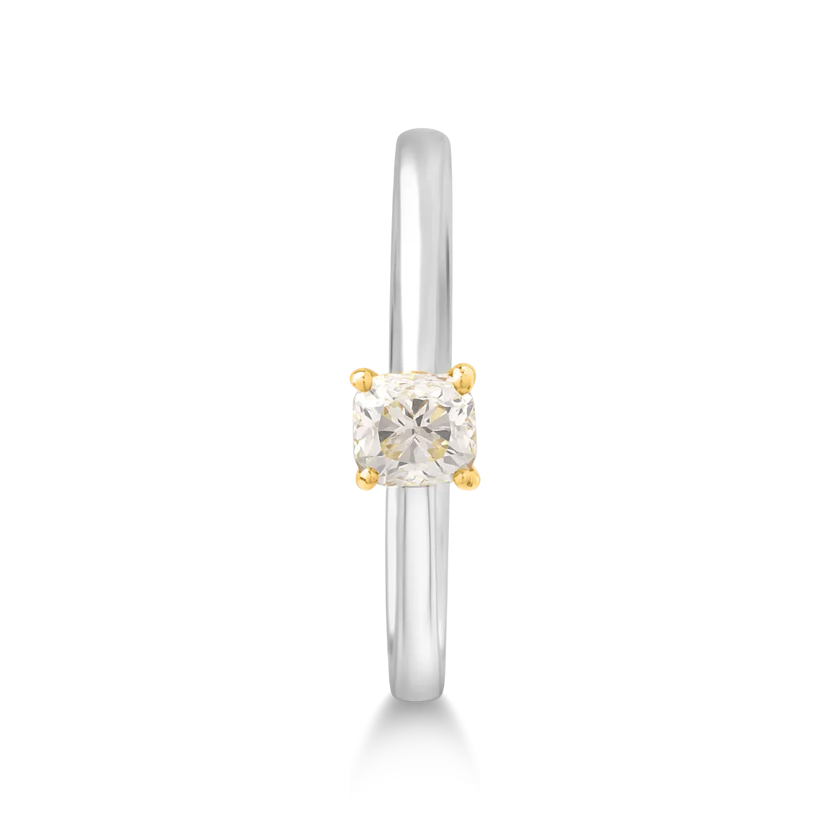 Inel din aur alb de 18K cu diamant maro de 0.32ct