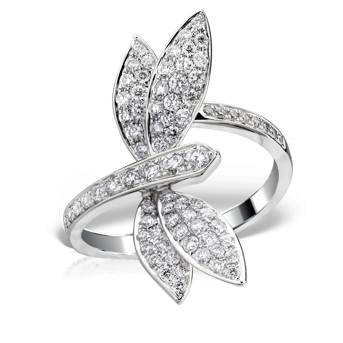 Inel din aur alb de 18K cu diamante de 0.77ct-107225