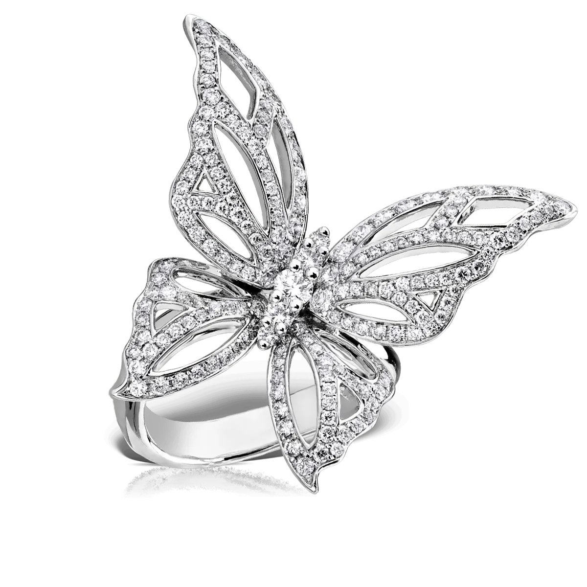 18K white gold ring with 1.61ct diamonds