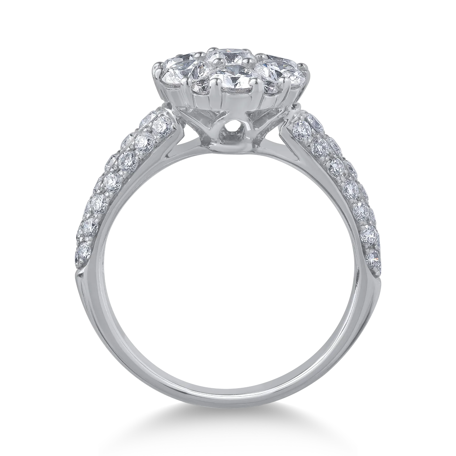 18K fehérarany gyűrű 1.86ct gyémántokkal