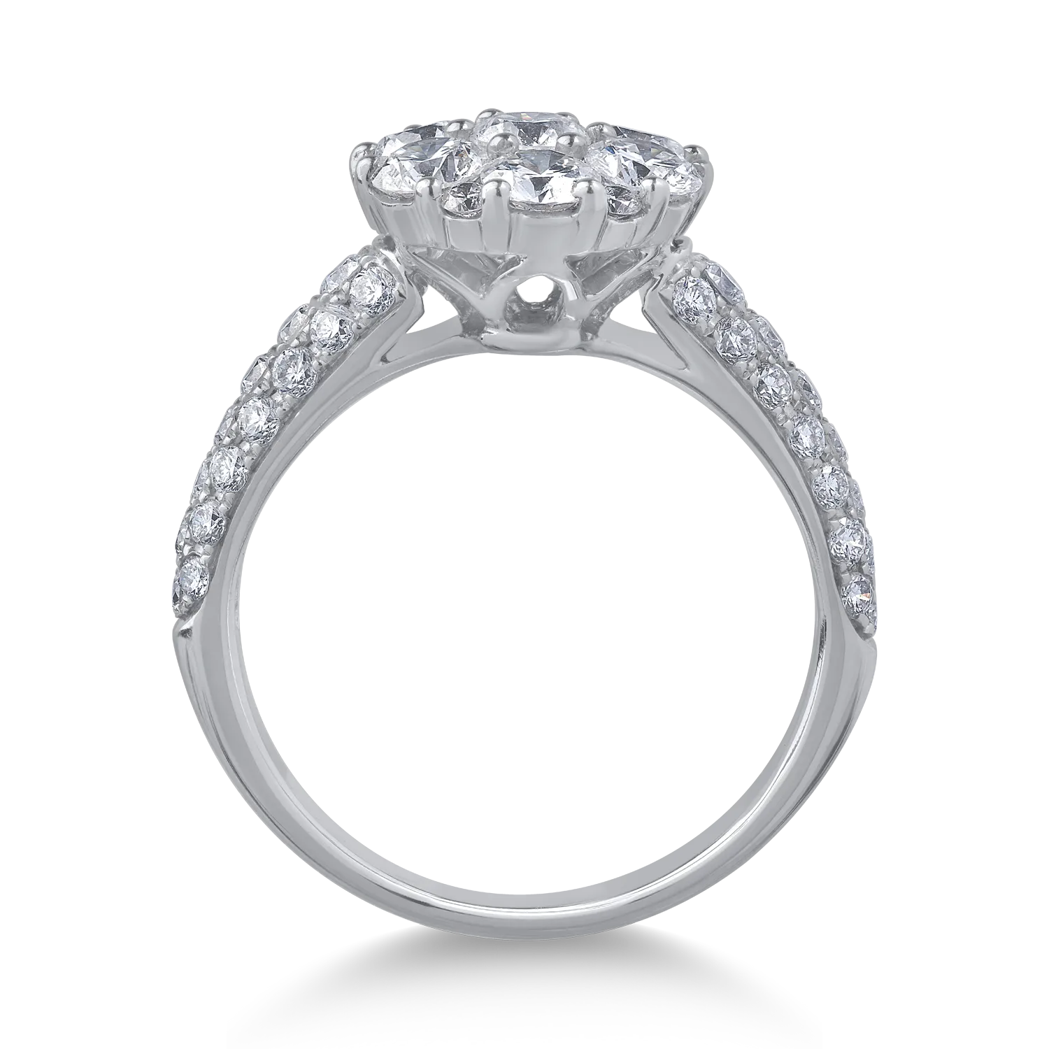 Inel din aur alb de 18K cu diamante de 1.86ct