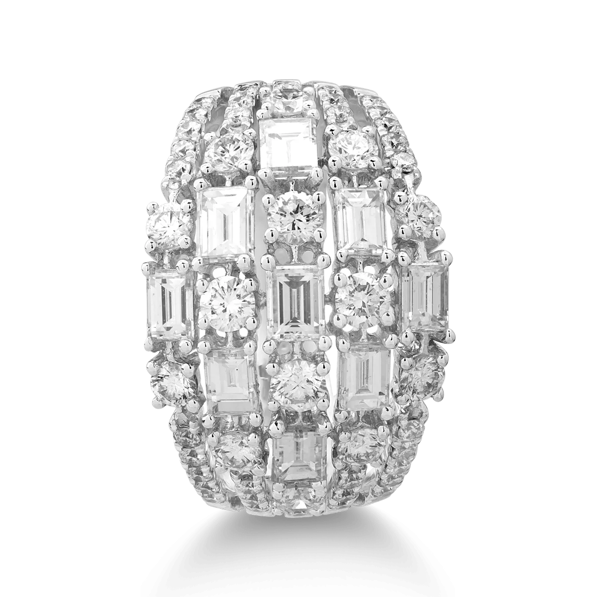 Inel din aur alb de 18K cu diamante de 2.74ct