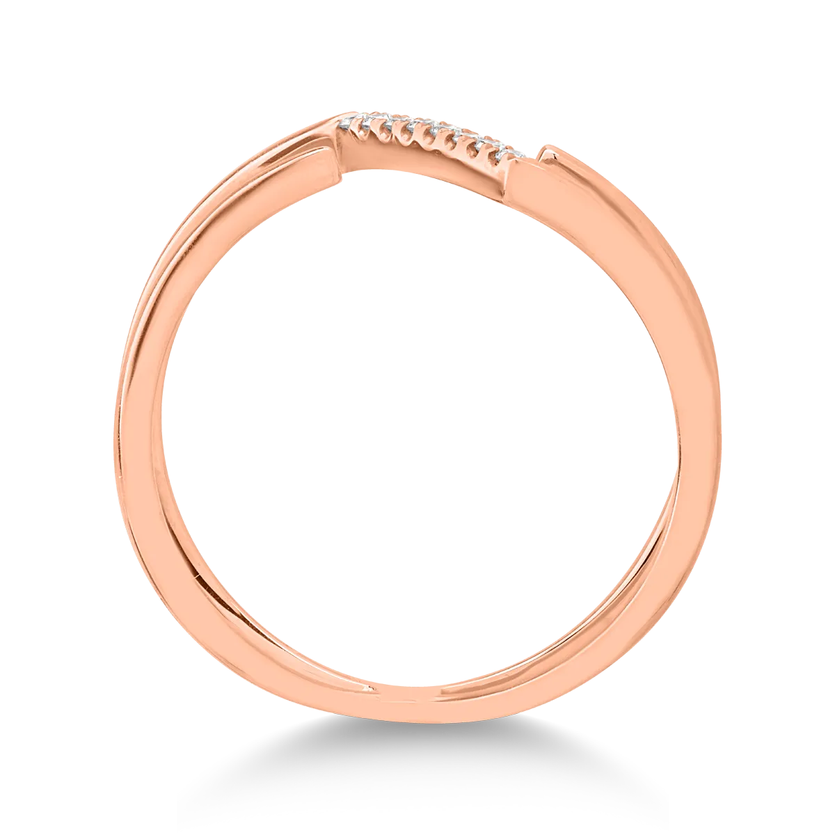 Inel din aur roz de 18K cu diamante de 0.05ct