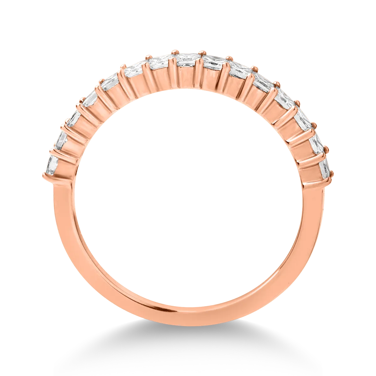 Inel din aur roz de 18K cu diamante de 0.6ct