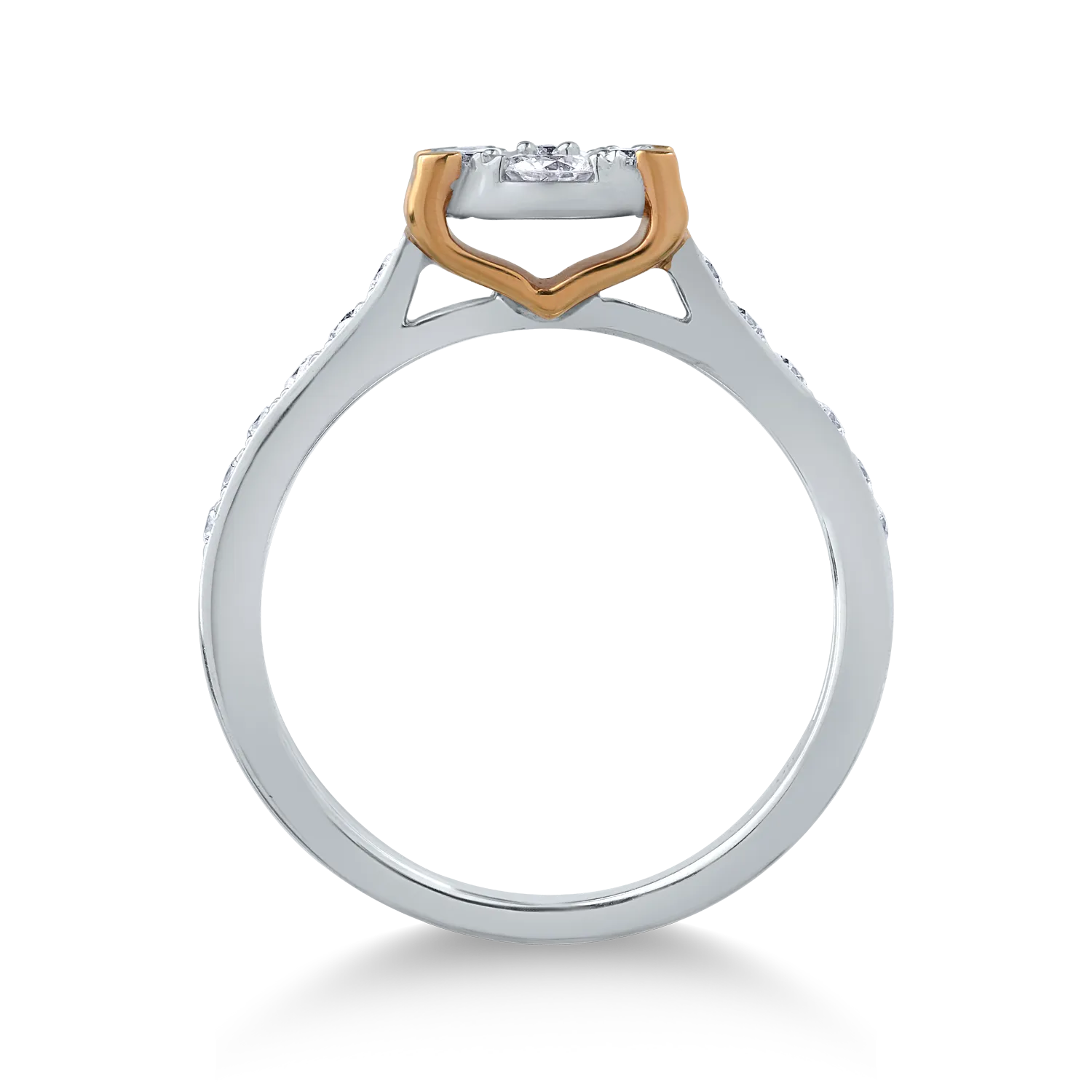 Inel din aur alb cu diamante de 0.26ct - imagine 2