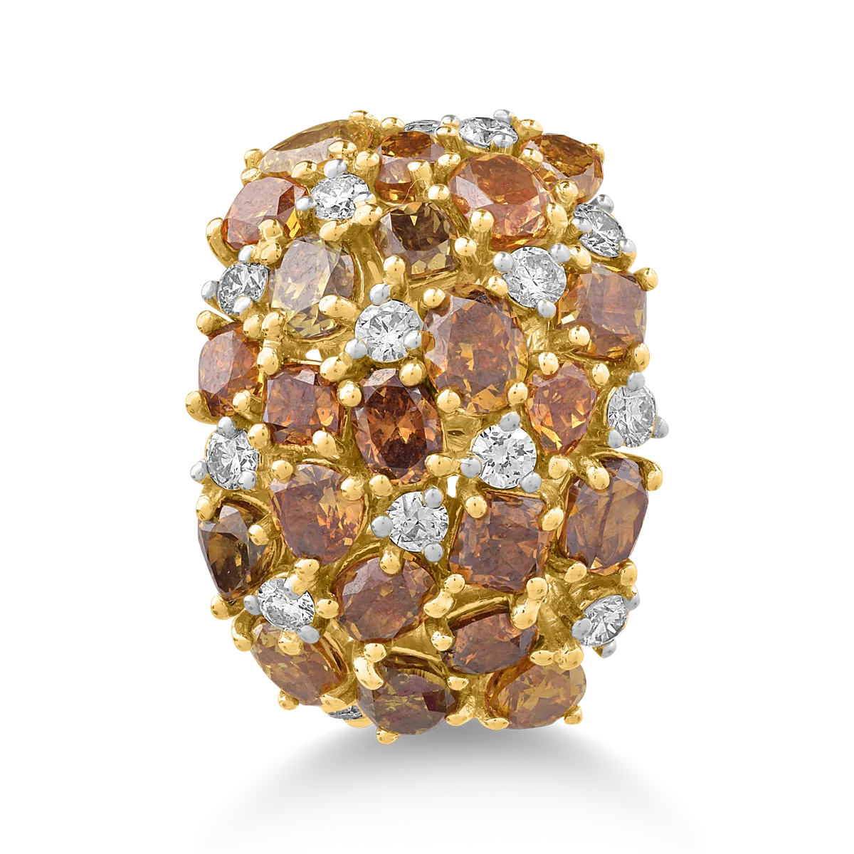 Inel din aur alb de 18K cu fancy diamonds de 4.26 si diamante transparente de 0.65ct