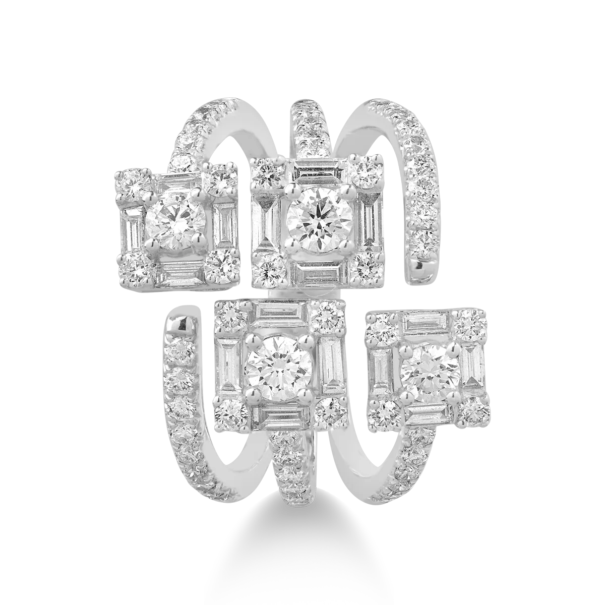 Inel din aur alb cu diamante de 1.92ct