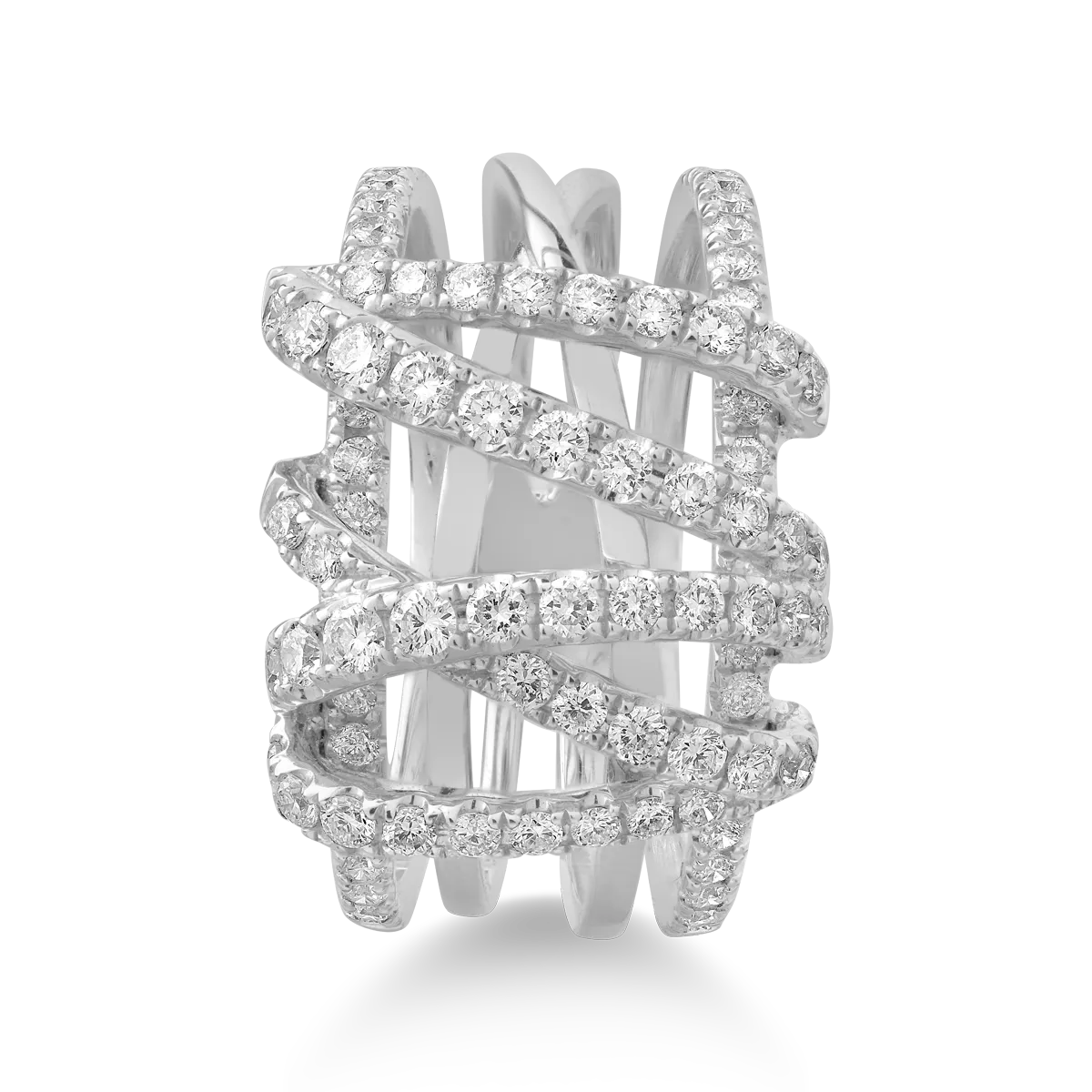 Inel din aur alb de 18K cu diamante de 1.14ct