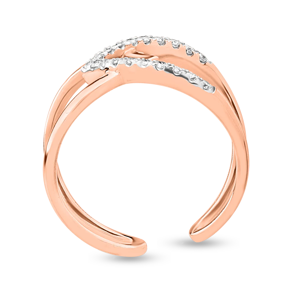 18K rose gold ring with 0.2ct diamonds