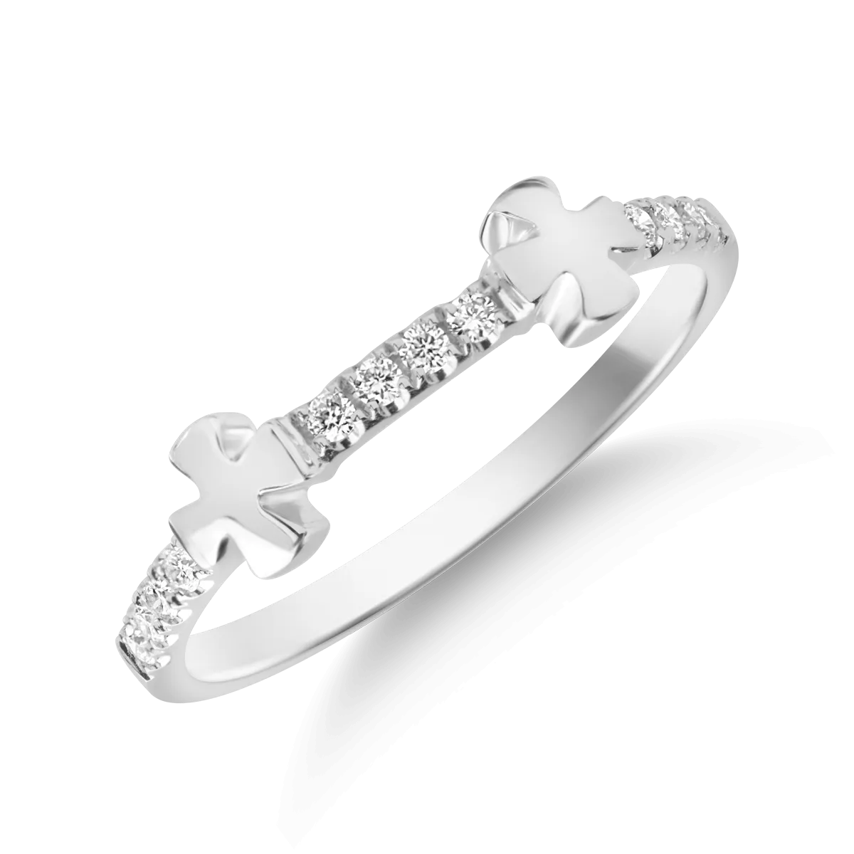 18K white gold ring with 0.115ct diamonds