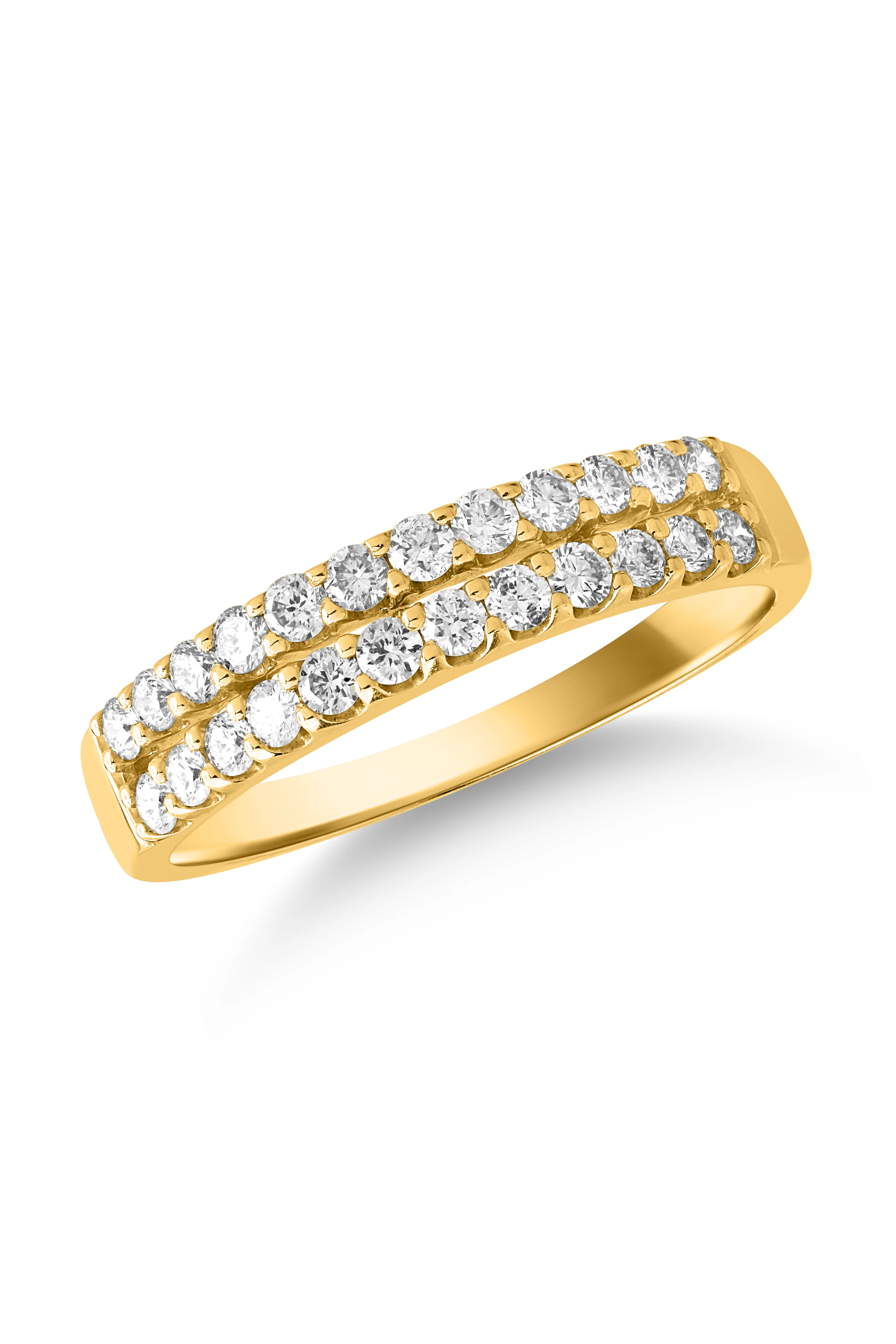 14 karátos sárga arany gyűrű 0.504 karátos gyémántokkal