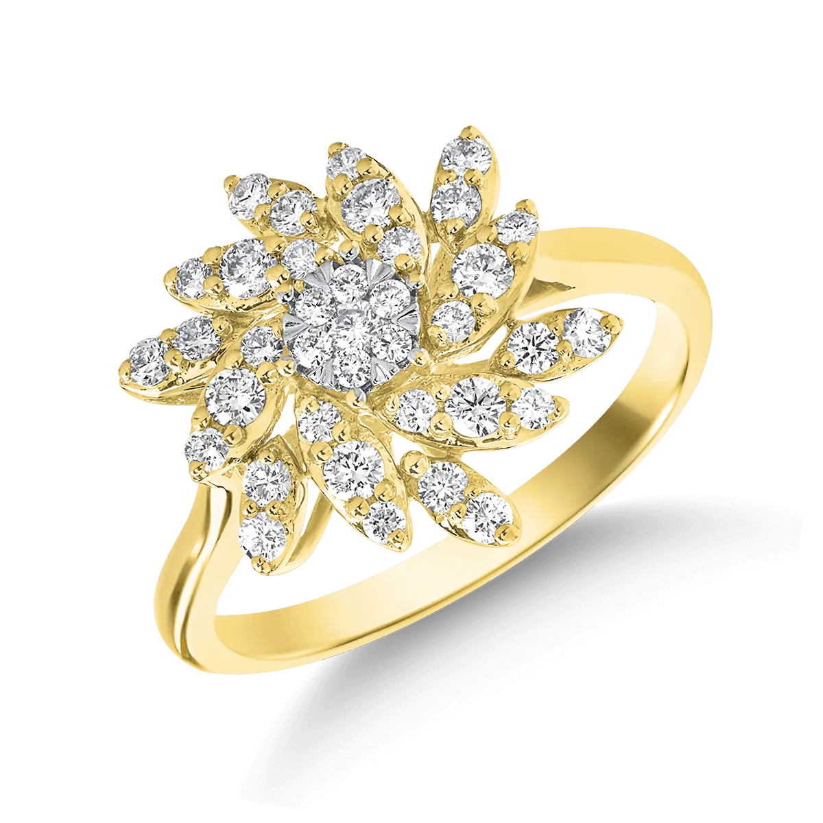 Gyűrű 14K-os sárga aranyból 0.5ct gyémánttal