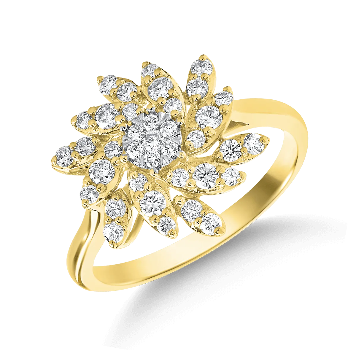 14K yellow gold ring with 0.5ct diamonds