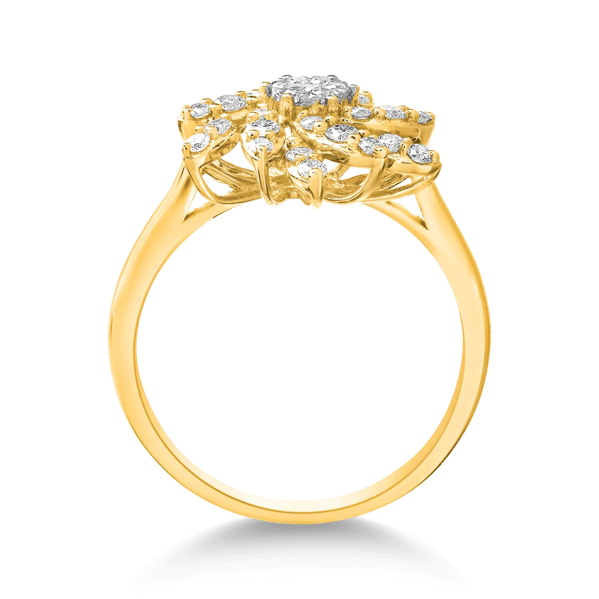 14K yellow gold ring with 0.5ct diamonds