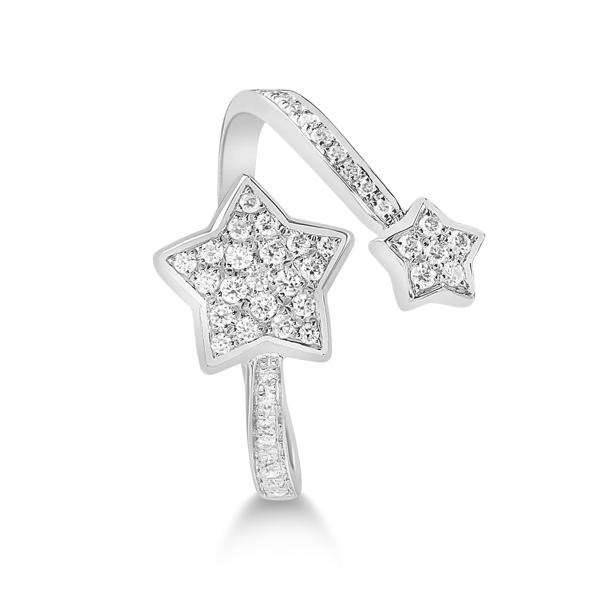 Пръстен от бяло злато 18K с диаманти 0.3ct