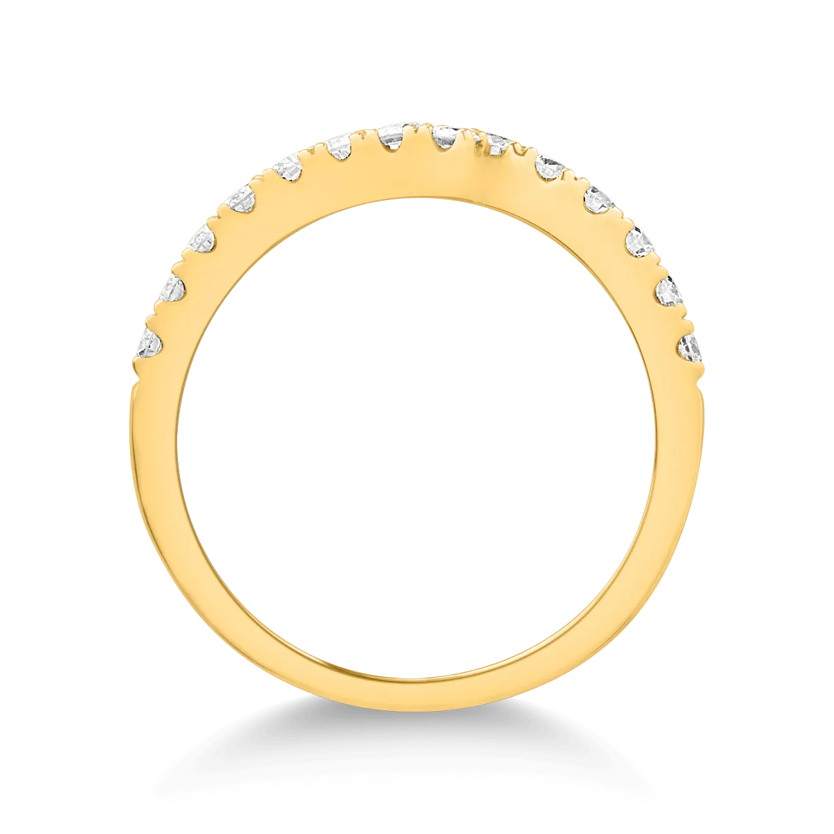 14 k sárga arany gyûrû gyémántokkal 0.34ct