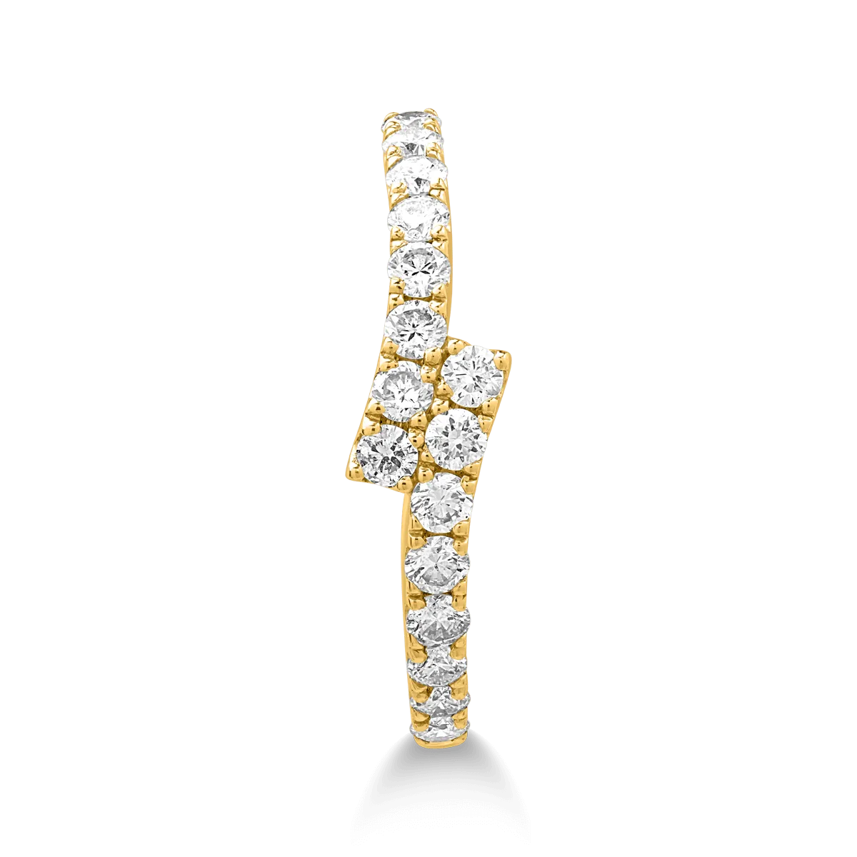 14 k sárga arany gyûrû gyémántokkal 0.34ct