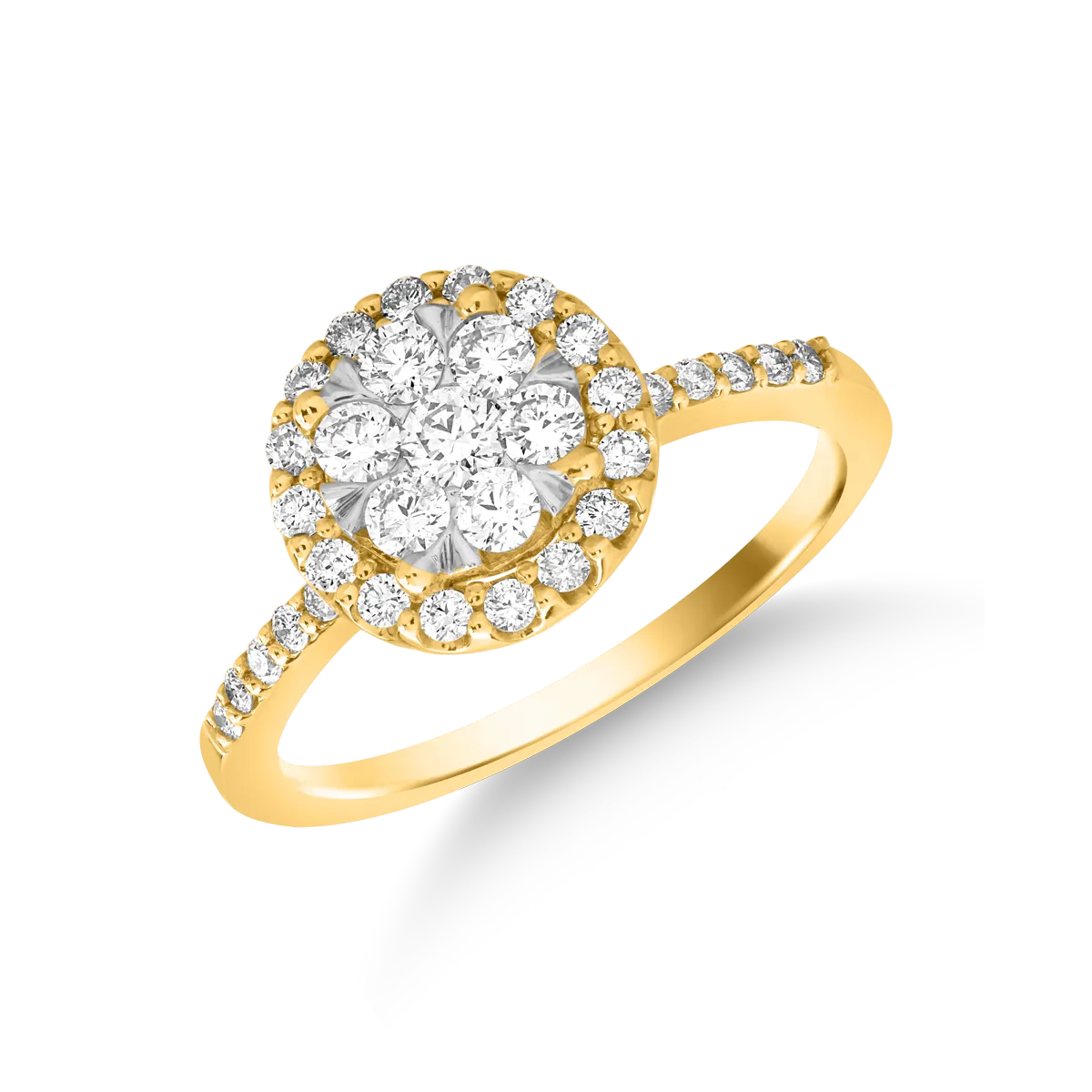 Inel din aur galben de 14K cu diamante de 0.5ct
