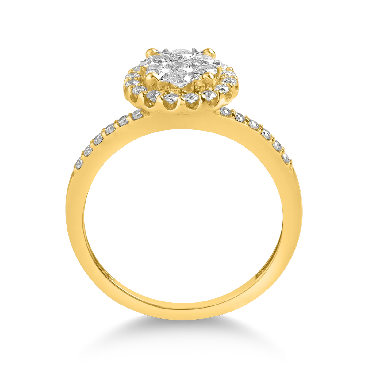 14K yellow gold ring with 0.5ct diamonds