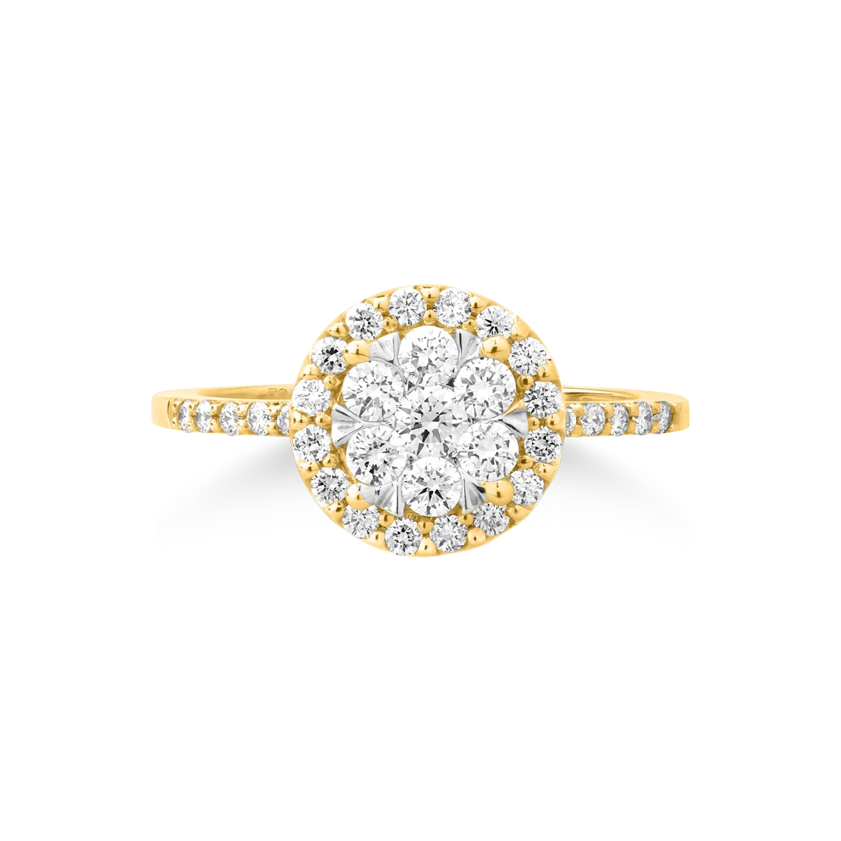 14 k sárga arany gyűrű gyémánt 0.5ct