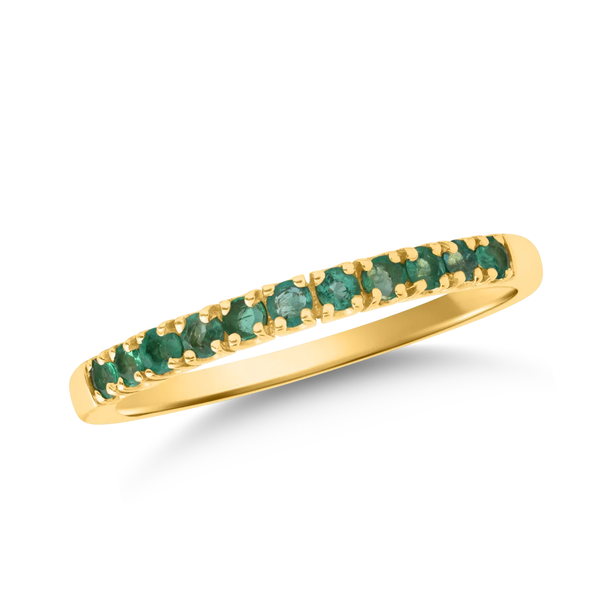 Inel din aur galben de 14K cu smaralde de 0.36ct-124306