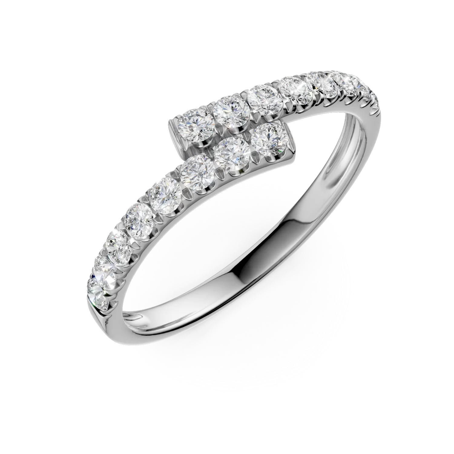 Gyűrű 14K-os fehér aranyból 0.34ct gyémánttal
